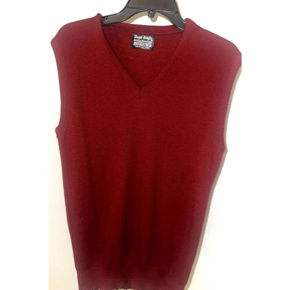 Vintage Royal Knight Burgundy Sweater Vest – Made in USA – Size M